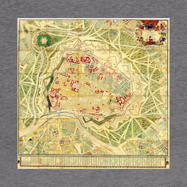 Vintage Map of Vienna Austria (1710) by Bravuramedia